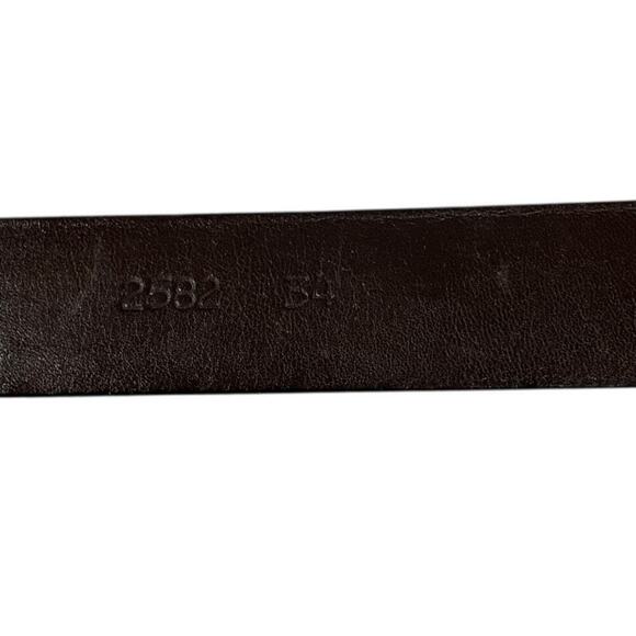Tulliani Italian Calfskin Leather Belt Silver Solid Brass Buckle Made in Italy - Picture 14 of 15